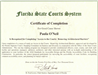 Florida State Courts System Certificate of Completion for Good Cause Shown