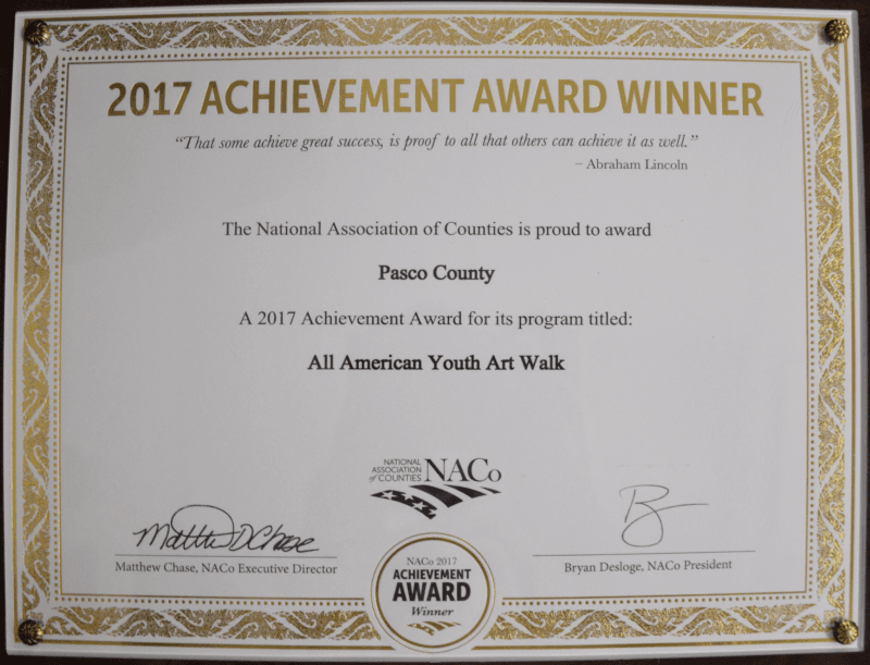 2017 All American Youth Art Walk Achievement Award